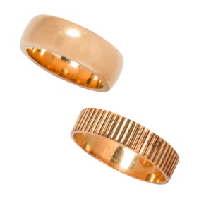 Two gold wedding bands