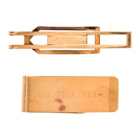 Two Larter & Sons 14k gold money clips