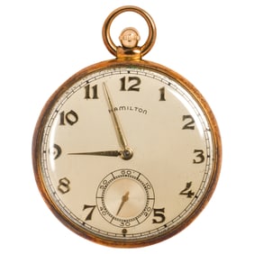 A Hamilton 14k gold pocketwatch