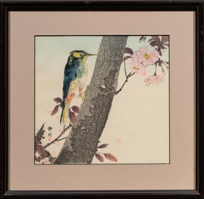 Okuhara Seiko (1837-1913) - Woodpecker on a Cherry Tree