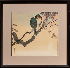 Okuhara Seiko (1831-1913) - Pair of Japanese Robins