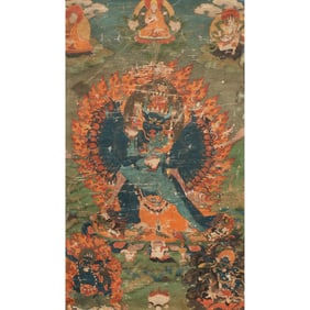 A Tibetan thangka depicting Vajrabhairava