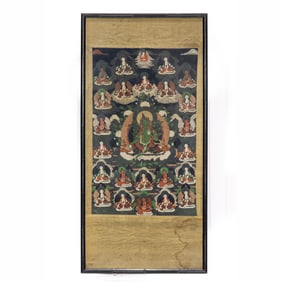 A Tibetan thangka representing Green Tara