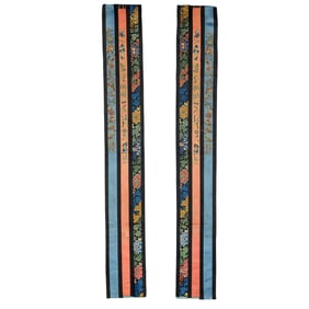 A pair of Chinese embroidered fragment