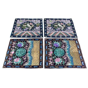 (lot of 4) Chinese embroidered rank badges