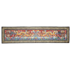 A Chinese embroidered dragon robe fragment