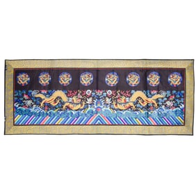 A Chinese embroidered dragon robe fragment