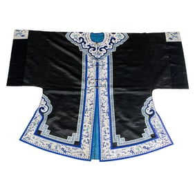 A Chinese black ground lady's robe