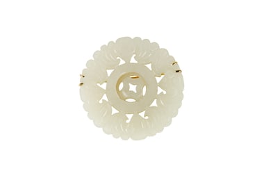 A Chinese white jade pendant