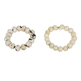 (lot of 2) Chinese couch shell prayer bead bracelets