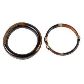 (lot of 2) Chinese organic material bangle bracelets