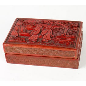 A Chinese cinnabar lacquer box