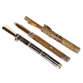 (lot of 3) Mongolian chop stick and knife set