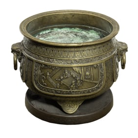 A Chinese bronze incense burner