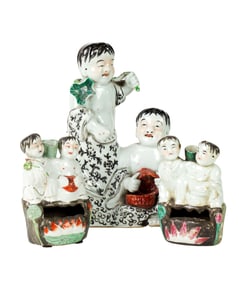 (lot of 3) Chinese famille rose figures of Hehe Erxian