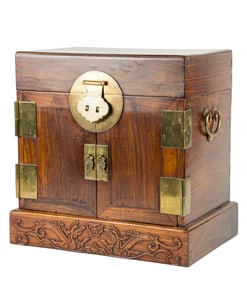 A Chinese huanghuali seal chest