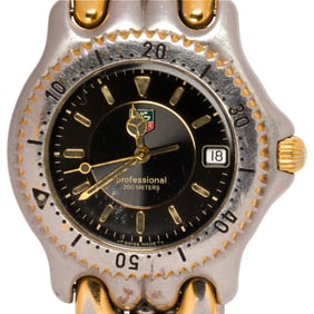 A stainless steel Tag Heuer wristwatch