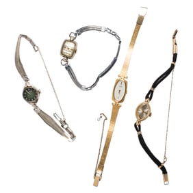 A Group of four ladies dress watches