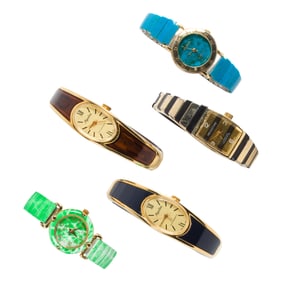 A group of five vintage 1990's women's and girls watches