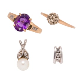 A group of 14k gold jewelry