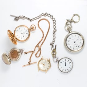 A group of five time pieces