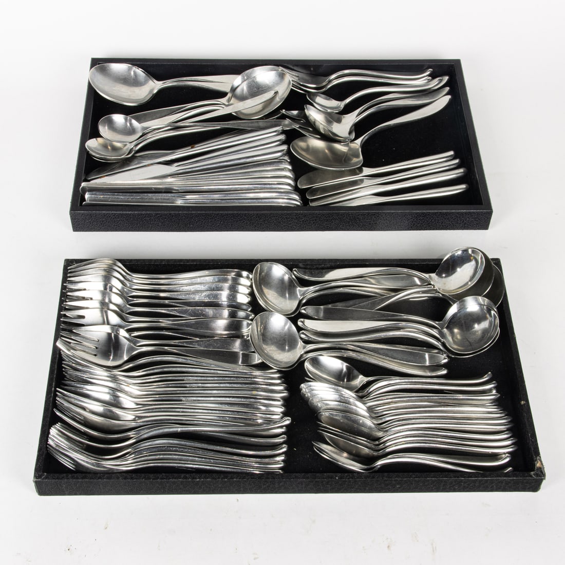 A Norwegian Lauffer Modernist stainless steel partial flatware service (1 of 2)