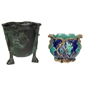 An Arts & Crafts Joseph Sankey & Sons copper repousse jardiniere