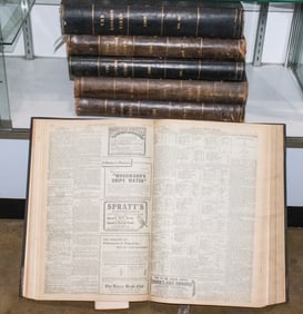 Six bound book volumes of the London Times
