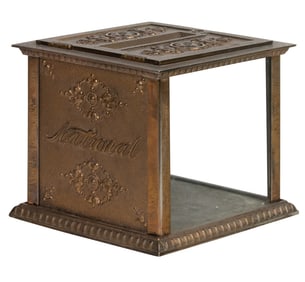 A National brass and glass receipt box