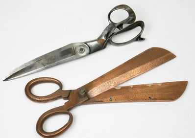 Two pairs of oversized scissors