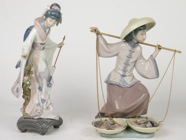 Two Lladro porcelain figures of Japanese women
