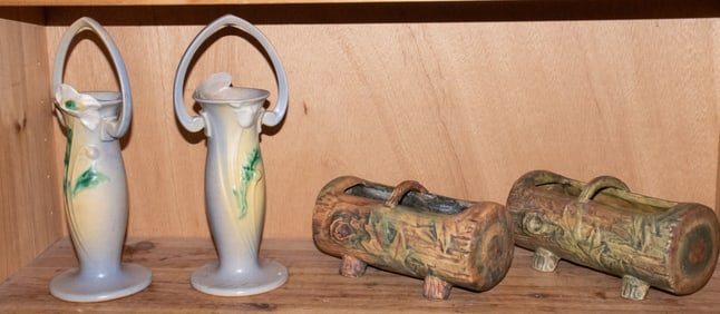 A group of Roseville and Weller ceramics