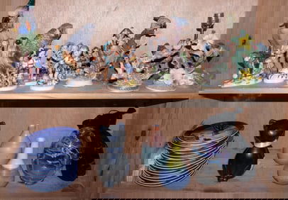 An assembled group of mainly German ceramic figures and animals