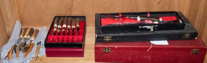 A group of six carving sets
