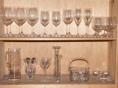A group of Reidel glass stemware
