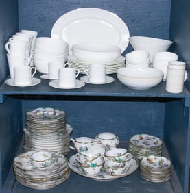 A collection of Dansk ceramic service in four patterns: 'Swirl', 'Winter White', 'Delray' and