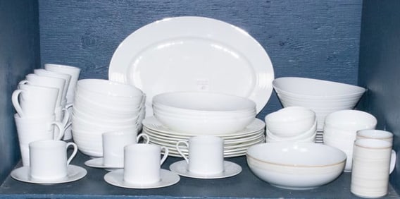 A collection of Dansk ceramic service in four patterns: 'Swirl', 'Winter White', 'Delray' and