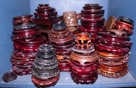 A large group of Chinese hardwood stands