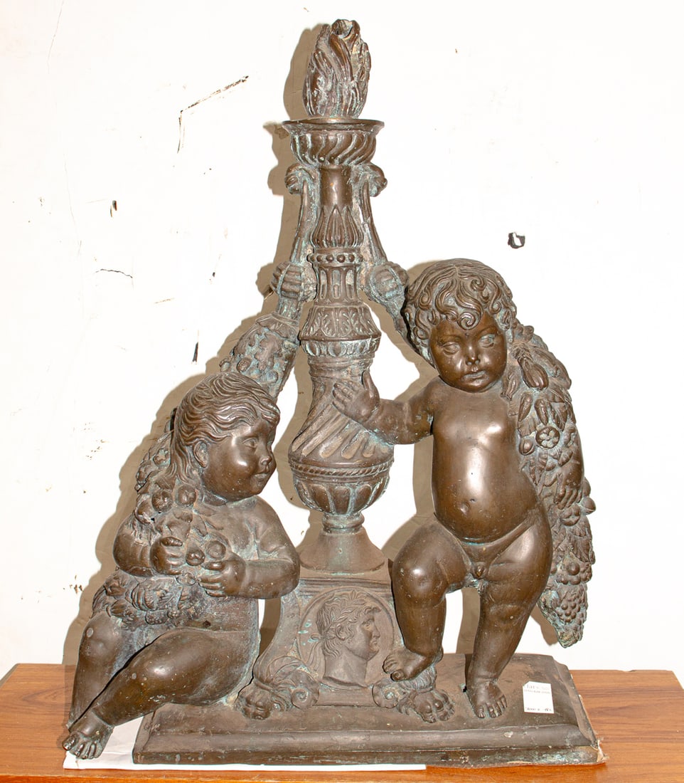 A Baroque style bronze architectural group (1 of 1)
