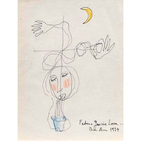 Work on paper, Attributed to Federico Garcia Lorca