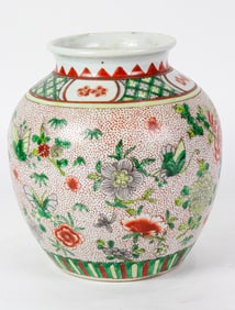 A Chinese famille rose verte vase