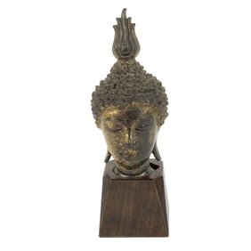 A Thai bronze head of Buddha