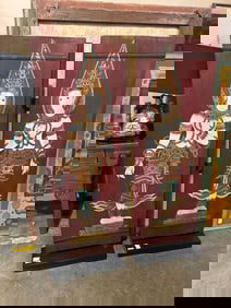 A pair of Thai wooden doors