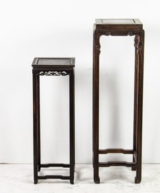(lot of 2) Chinese hardwood stands