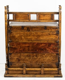A Chinese elmwood storage container