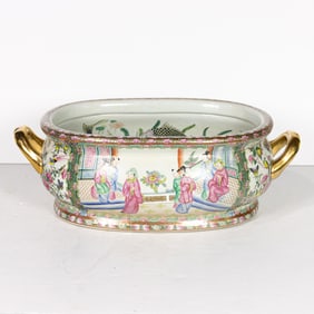 A Chinese Canton famille rose foot bath