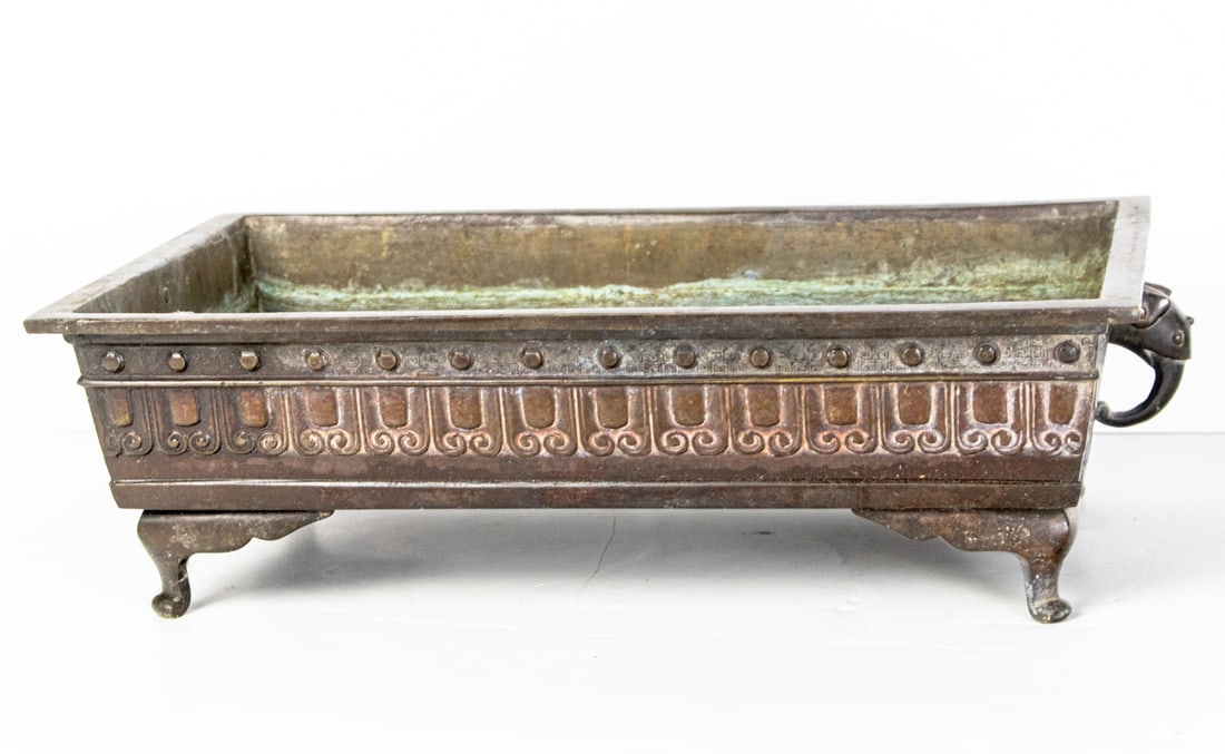 A Japanese bronze suiban: A Japanese bronze suiban. 19th century, 17" wide.