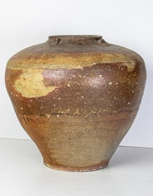 A Southeast Asian glazed pottery vase