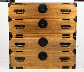 A Japanese two-section tansu