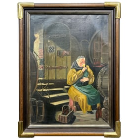 Painting, Monk in Wine Cellar